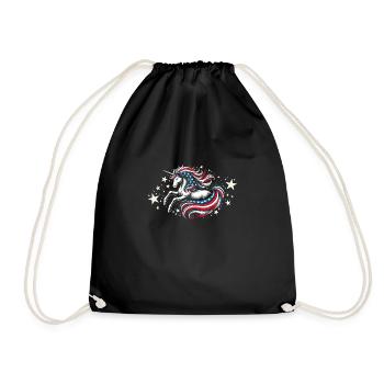 Patriotisme magique Licorne américaine États-Unis - Sac de sport léger - noir - Devant