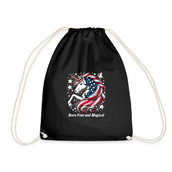 Patriotisme magique Licorne américaine États-Unis - Sac de sport léger - noir - Devant