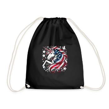 Patriotisme magique Licorne américaine États-Unis - Sac de sport léger - noir - Devant