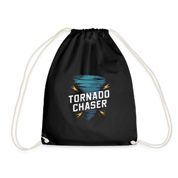 Erlebe Die Faszinierende Welt Des Tornadojagens - Turnbeutel - Schwarz - Vorne