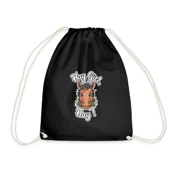 Funny horse motifs for horse lovers and - Drawstring Bag - black - Front