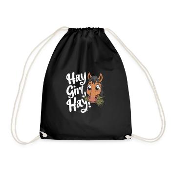 Funny horse motifs for horse lovers and - Drawstring Bag - black - Front