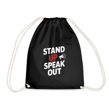Raising awareness of domestic violence - Drawstring Bag - black - Front