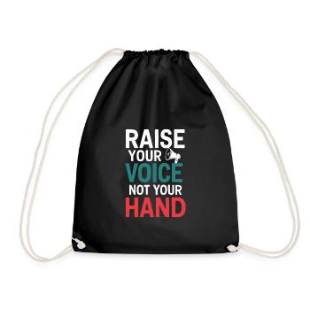 Raising awareness of domestic violence - Drawstring Bag - black - Front