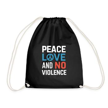 Raising awareness of domestic violence - Drawstring Bag - black - Front