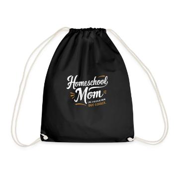 Homeschool Mom Dad Family Life Community Journey - Drawstring Bag - black - Front