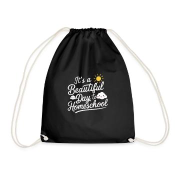 Homeschool Mom Dad Family Life Community Journey - Drawstring Bag - black - Front