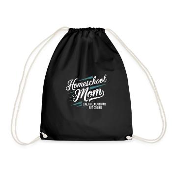 Homeschool Mom Dad Family Life Community Journey - Drawstring Bag - black - Front