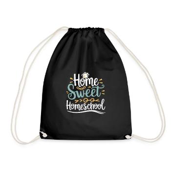 Homeschool Mom Dad Family Life Community Journey - Drawstring Bag - black - Front