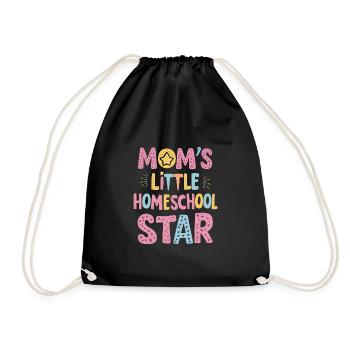 Homeschool Mom Dad Family Life Community Journey - Drawstring Bag - black - Front