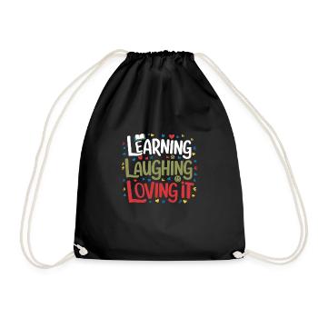 Homeschool Mom Dad Family Life Community Journey - Drawstring Bag - black - Front
