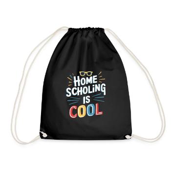 Homeschool Mom Dad Family Life Community Journey - Drawstring Bag - black - Front
