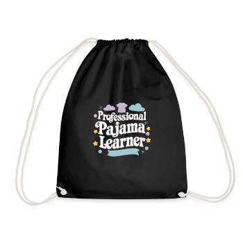Homeschool Mom Dad Family Life Community Journey - Drawstring Bag - black - Front