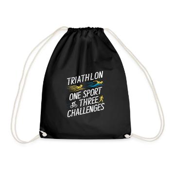 Triathlon Swim Bike Run Triathlete Sports Gift - Drawstring Bag - black - Front