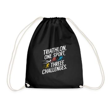 Triathlon Swim Bike Run Triathlete Sports Gift - Drawstring Bag - black - Front