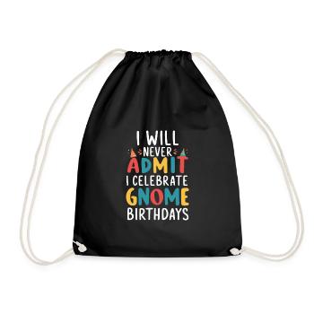 Garden Gnomes Gnome Lover Funny Gnome Gardening - Drawstring Bag - black - Front