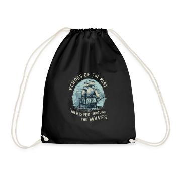 Sailors Sea Shanty Singing Ship Adventures - Drawstring Bag - black - Front