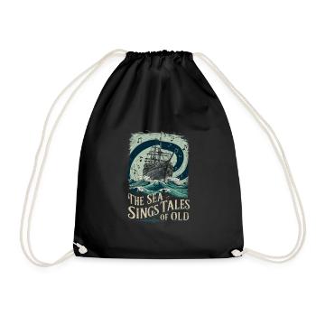 Sailors Sea Shanty Singing Ship Adventures - Drawstring Bag - black - Front