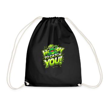 Amphibian frog hunter enthusiast, frog trapping - Drawstring Bag - black - Front