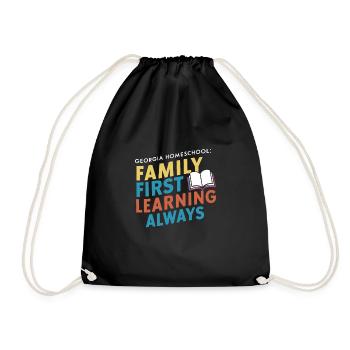 Georgia Homeschool Mom Life in Peach State - Drawstring Bag - black - Front