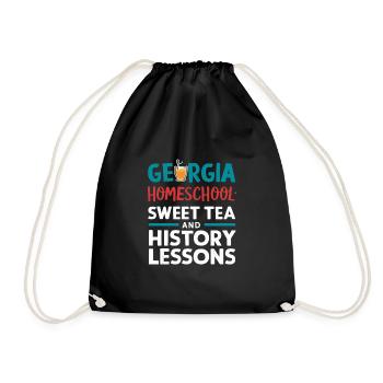 Georgia Homeschool Mom Life in Peach State - Drawstring Bag - black - Front