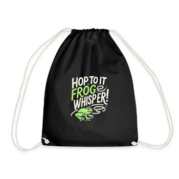 Amphibian frog hunter enthusiast, frog trapping - Drawstring Bag - black - Front