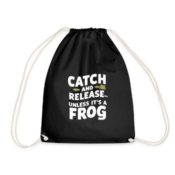 Amphibian frog hunter enthusiast, frog trapping - Drawstring Bag - black - Front