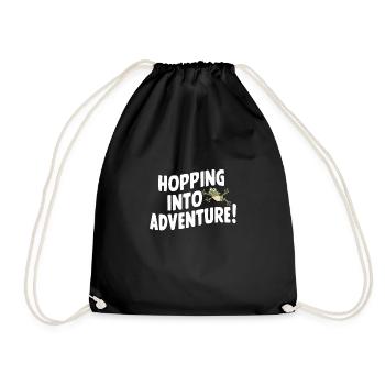 Amphibian frog hunter enthusiast, frog trapping - Drawstring Bag - black - Front