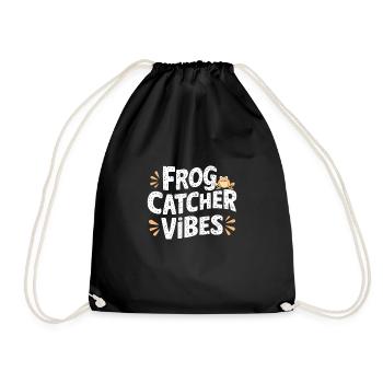Amphibian frog hunter enthusiast, frog trapping - Drawstring Bag - black - Front