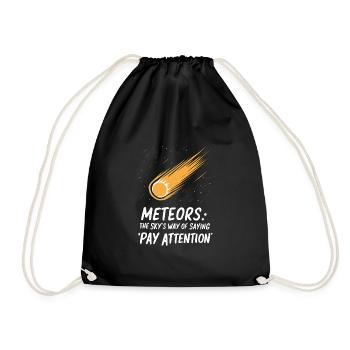 Stargazing And Meteor Shower Enthusiast - Drawstring Bag - black - Front