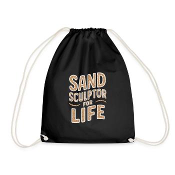 Sculpteurs de sable professionnels sur la plage du - Sac de sport léger - noir - Devant