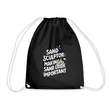 Sculpteurs de sable professionnels sur la plage du - Sac de sport léger - noir - Devant