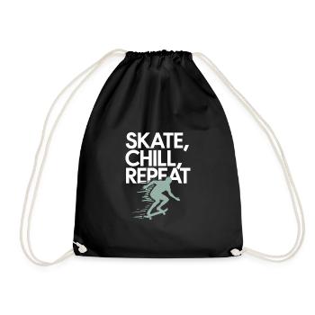 Skater Life: Downhill Longboarding Und Street - Turnbeutel - Schwarz - Vorne