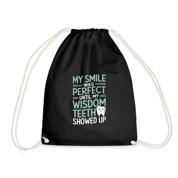 Funny Wisdom Tooth Survivor | Dental - Drawstring Bag - black - Front