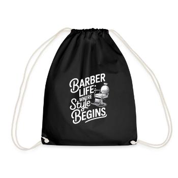 Barber Shop Vibes and Classic Haircuts for - Drawstring Bag - black - Front