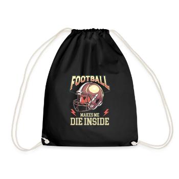 American football enthusiast with team spirit and - Drawstring Bag - black - Front