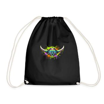 Majestic Manta Ray Ocean Adventure for Marine Life - Drawstring Bag - black - Front