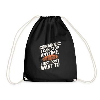 Coin Collector Coin Collection Numismatic History - Drawstring Bag - black - Front