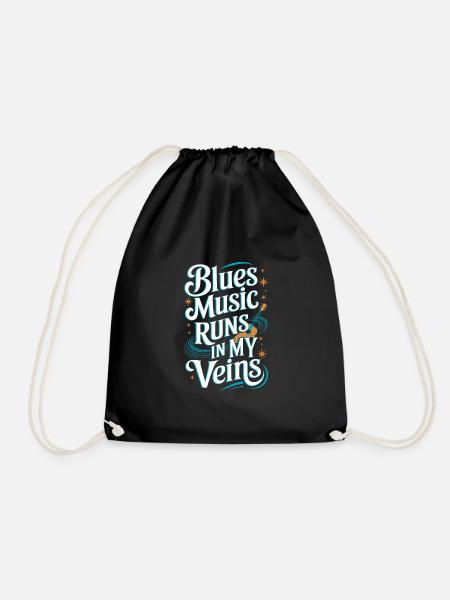 Soulful Tunes for Blues Lovers Embrace the Rhythms - Drawstring Bag - black