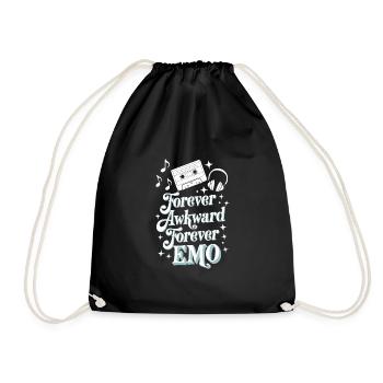 Emo Vibes and Emotional Punk Aesthetic for the - Drawstring Bag - black - Front