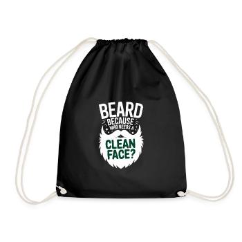 Funny Beard Humor for Beard Enthusiasts and Lovers - Drawstring Bag - black - Front