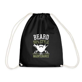 Funny Beard Humor for Beard Enthusiasts and Lovers - Drawstring Bag - black - Front
