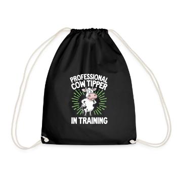 Funny Cow Tipping Joke for Farm Enthusiasts and - Turnbeutel - Schwarz - Vorne