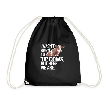 Funny Cow Tipping Joke for Farm Enthusiasts and - Turnbeutel - Schwarz - Vorne