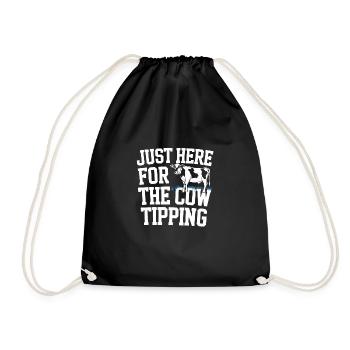 Funny Cow Tipping Joke for Farm Enthusiasts and - Turnbeutel - Schwarz - Vorne