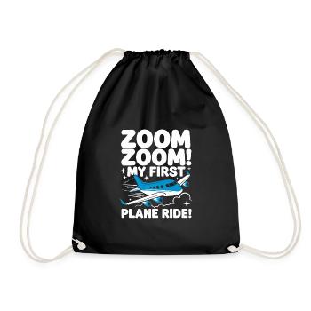 My First Plane Ride First Time Flying Adventure - Drawstring Bag - black - Front
