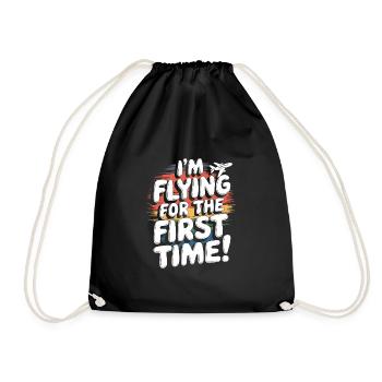 My First Plane Ride First Time Flying Adventure - Drawstring Bag - black - Front
