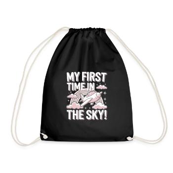 My First Plane Ride First Time Flying Adventure - Drawstring Bag - black - Front
