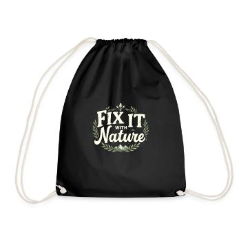 Nature Healing and Wellness Connection Through - Drawstring Bag - black - Front