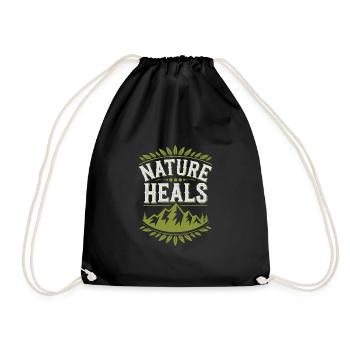 Nature Healing and Wellness Connection Through - Drawstring Bag - black - Front